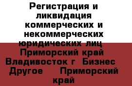 Регистрация и ликвидация коммерческих и некоммерческих юридических лиц - Приморский край, Владивосток г. Бизнес » Другое   . Приморский край